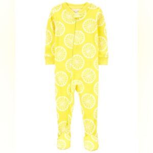 Yellow Lemon Print Kids One Piece